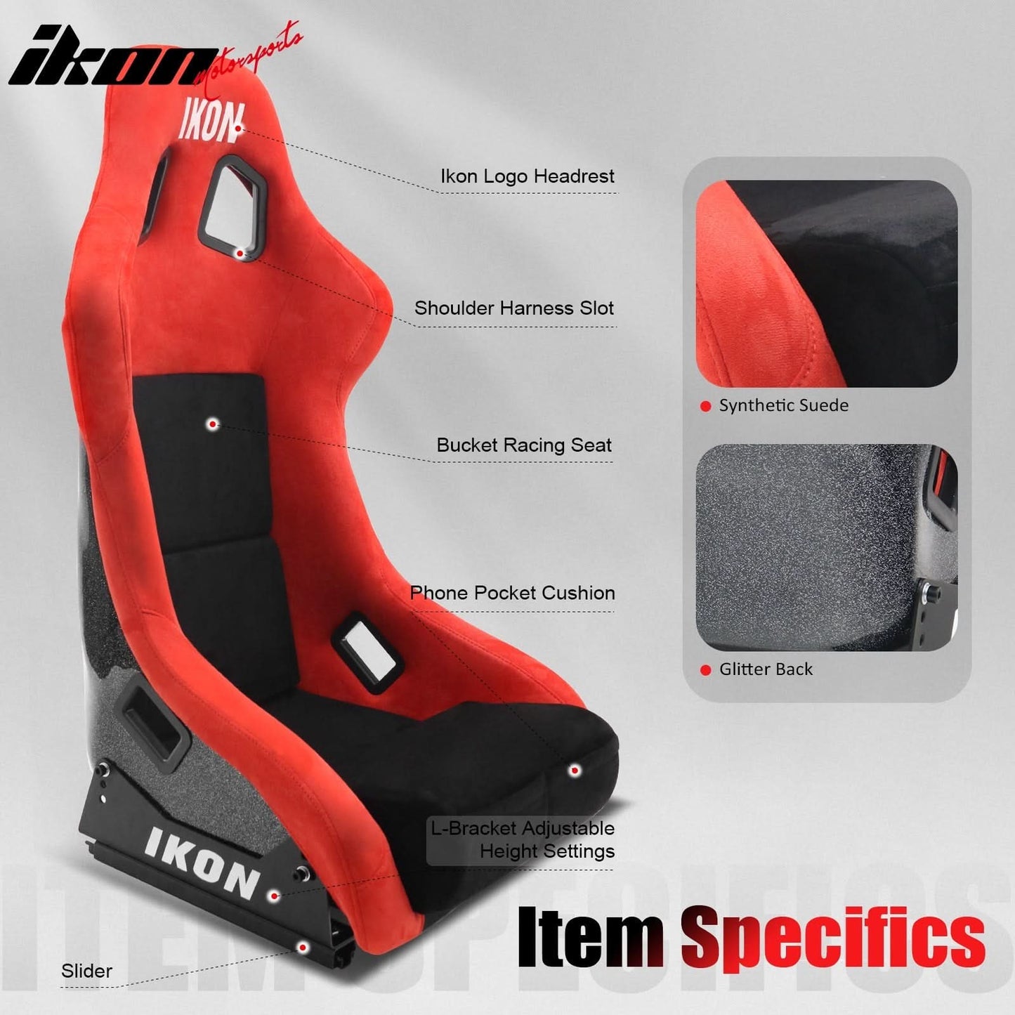 Universal Racing Bucket Seats W/ 4 Point 3" Belt Harness Blue