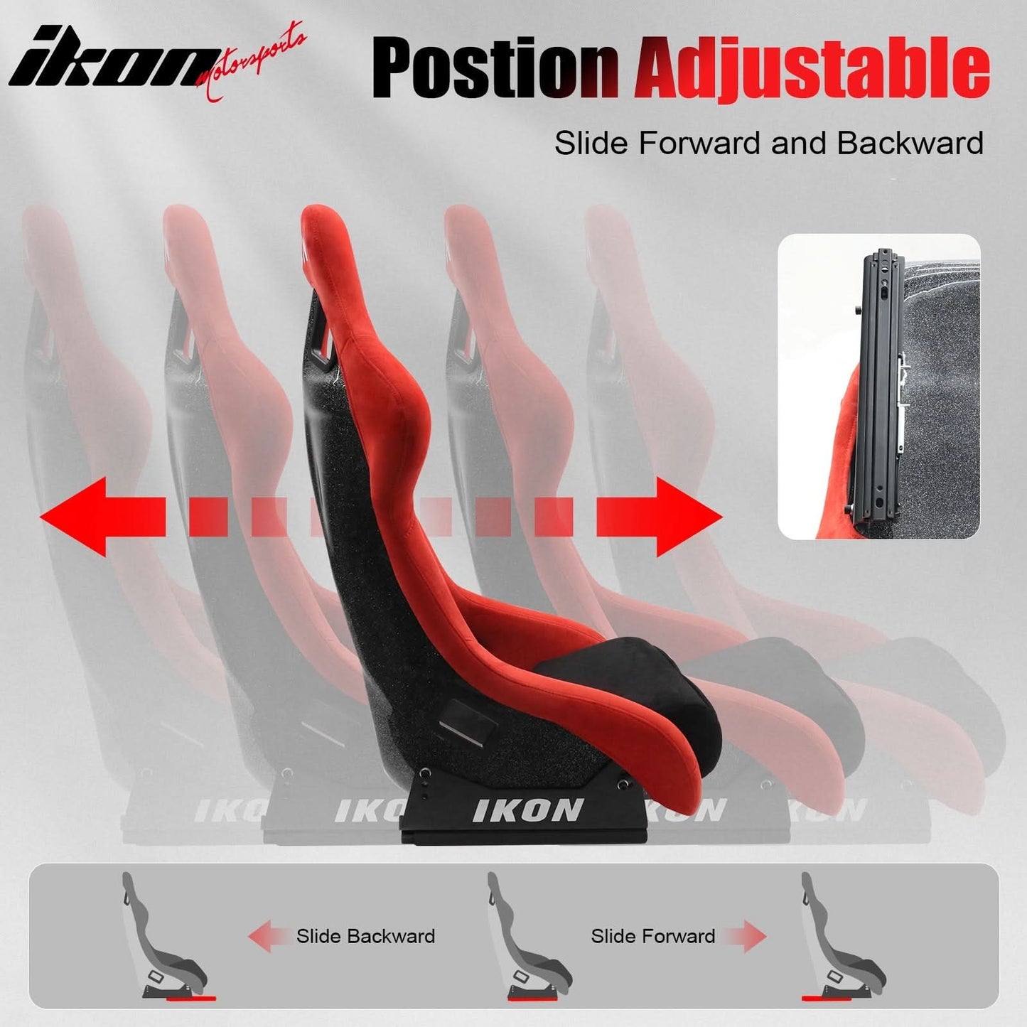 Universal Racing Bucket Seats W/ 4 Point 3" Belt Harness Black