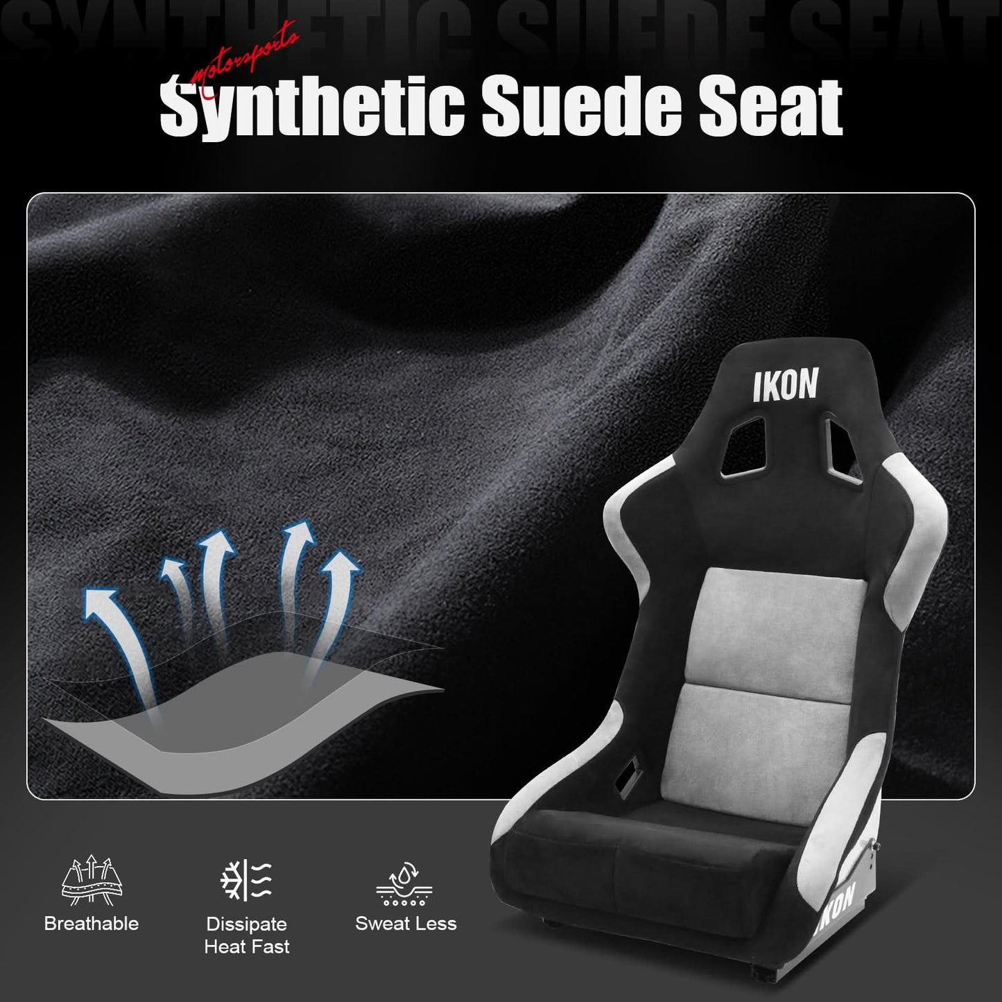 Universal Racing Bucket Seats W/ 4 Point 3" Belt Harness Black