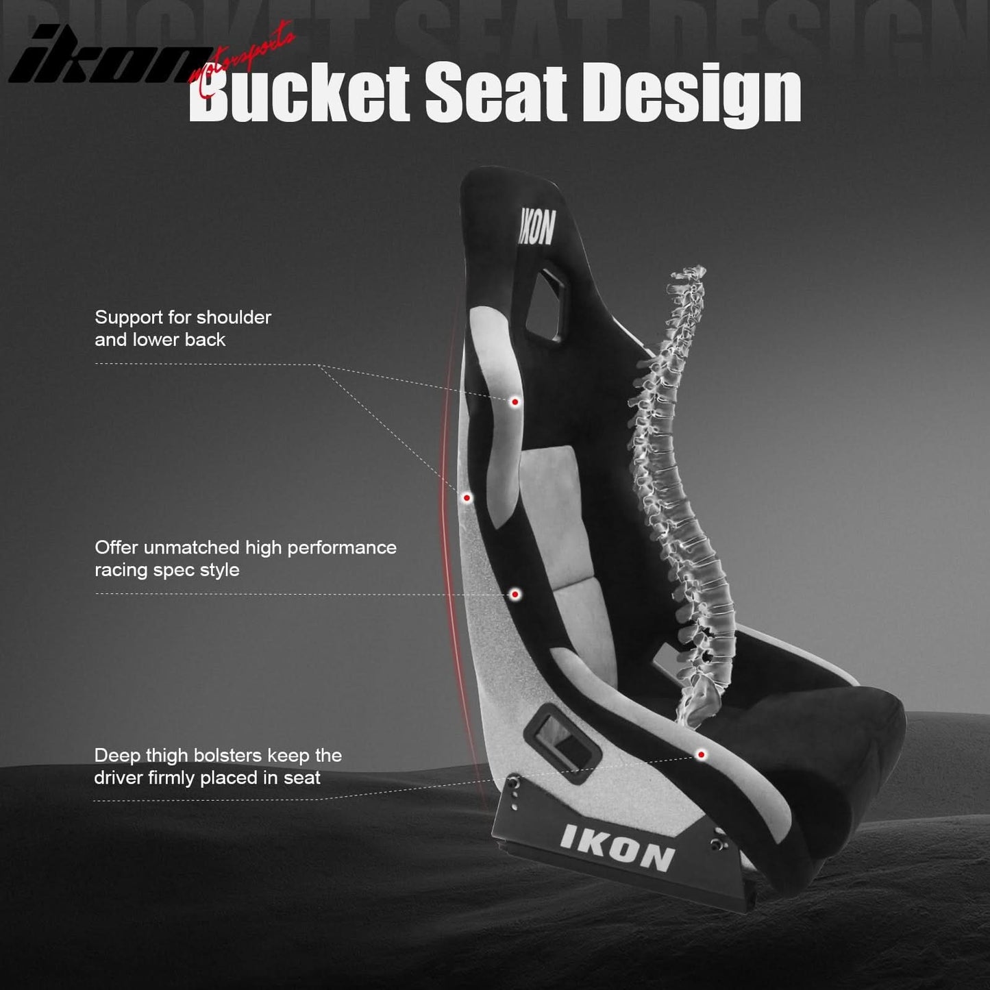 Universal Racing Bucket Seats W/ Slider 4 Point 2" Belt Harness Red