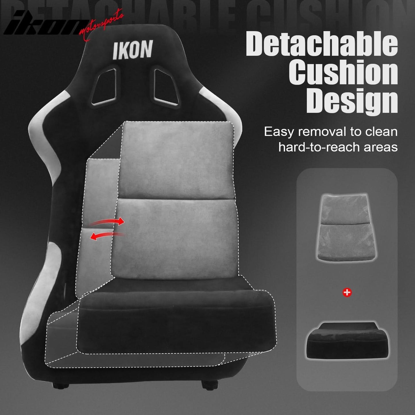 Universal Racing Bucket Seats W/ 4 Point 3" Belt Harness Black