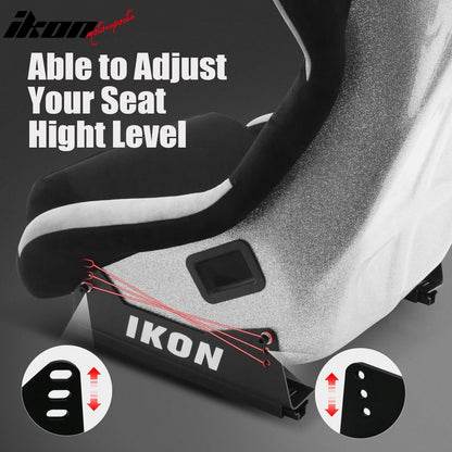 Universal Racing Bucket Seats W/ 4 Point 3" Belt Harness Black