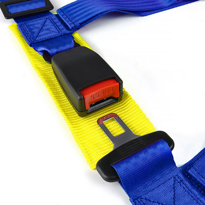 Universal Blue 4 Point Racing Seat Belt Buckle Safety Harness