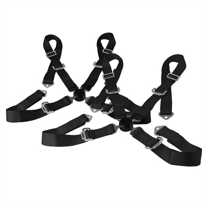 Universal Black 4 Point Quick Release Camlock Racing Seat Belt Safety Harness
