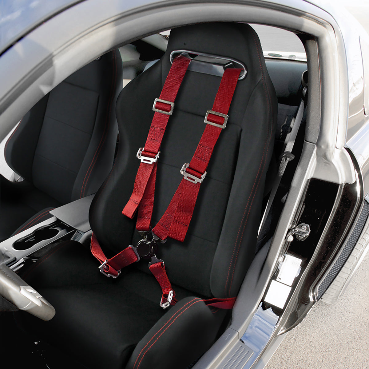 Universal Red 4 Point Quick Release Camlock Racing Seat Belt Safety Harness