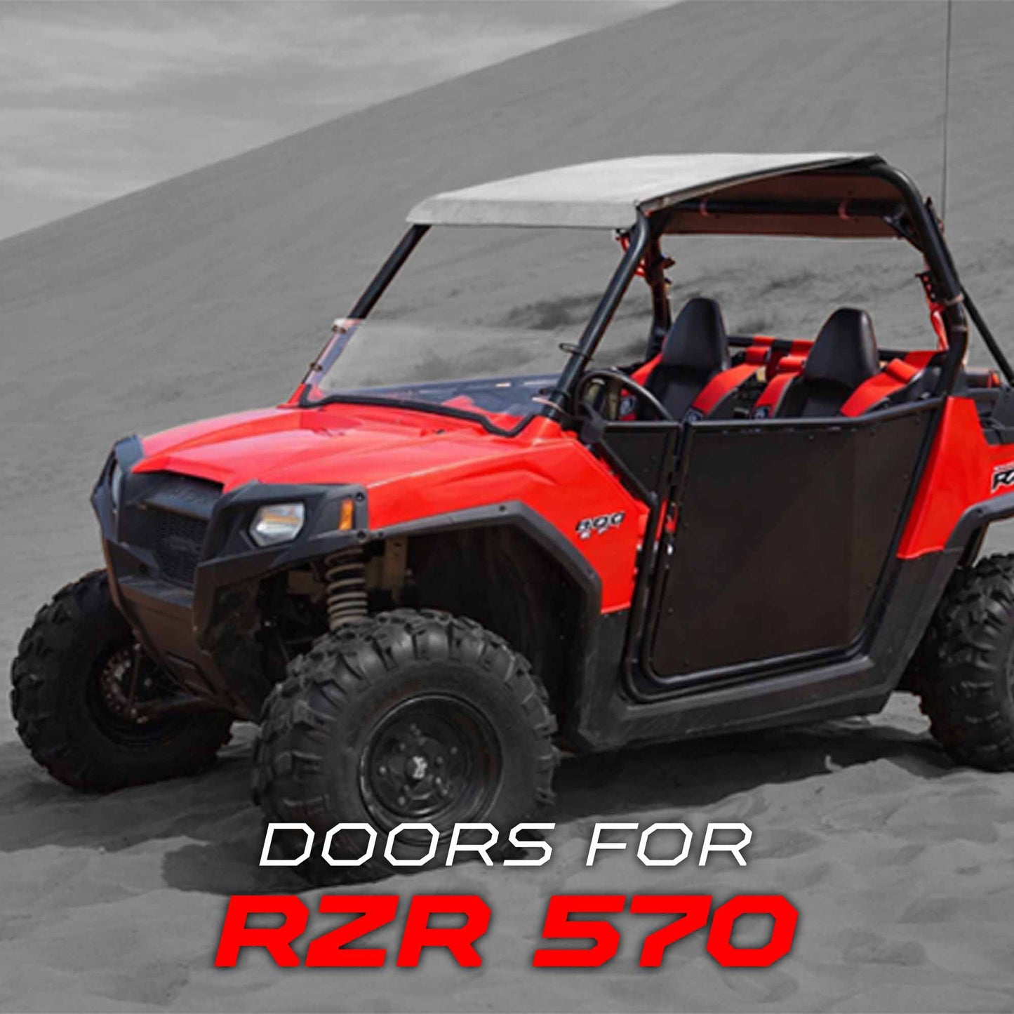 50 Cal RZR Doors Red on Black