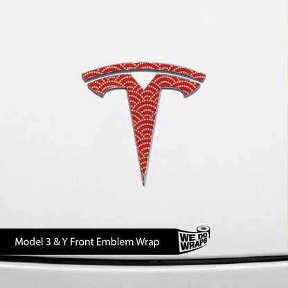 Radial Fan Tesla Emblem Decals (Front + Back) | Model Y