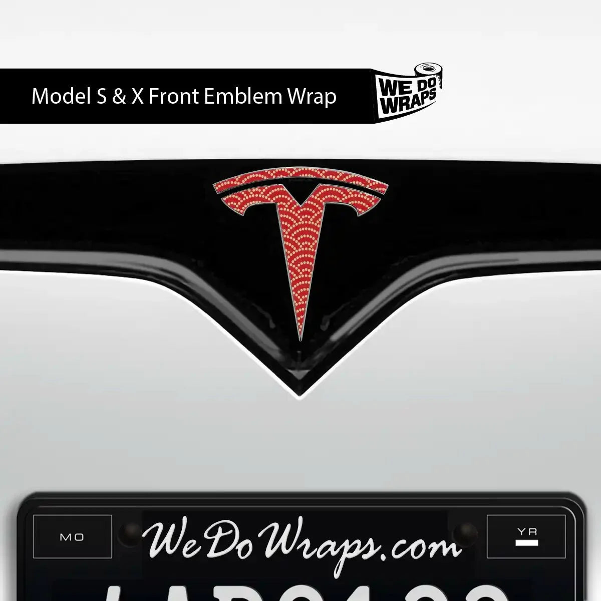 Radial Fan Tesla Emblem Decals (Front + Back) | Model X