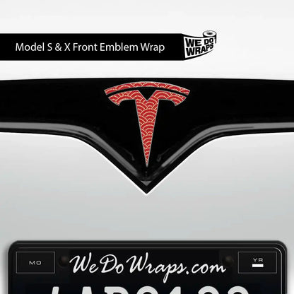 Radial Fan Tesla Emblem Decals (Front + Back) | Model X