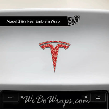 Radial Fan Tesla Emblem Decals (Front + Back) | Model Y