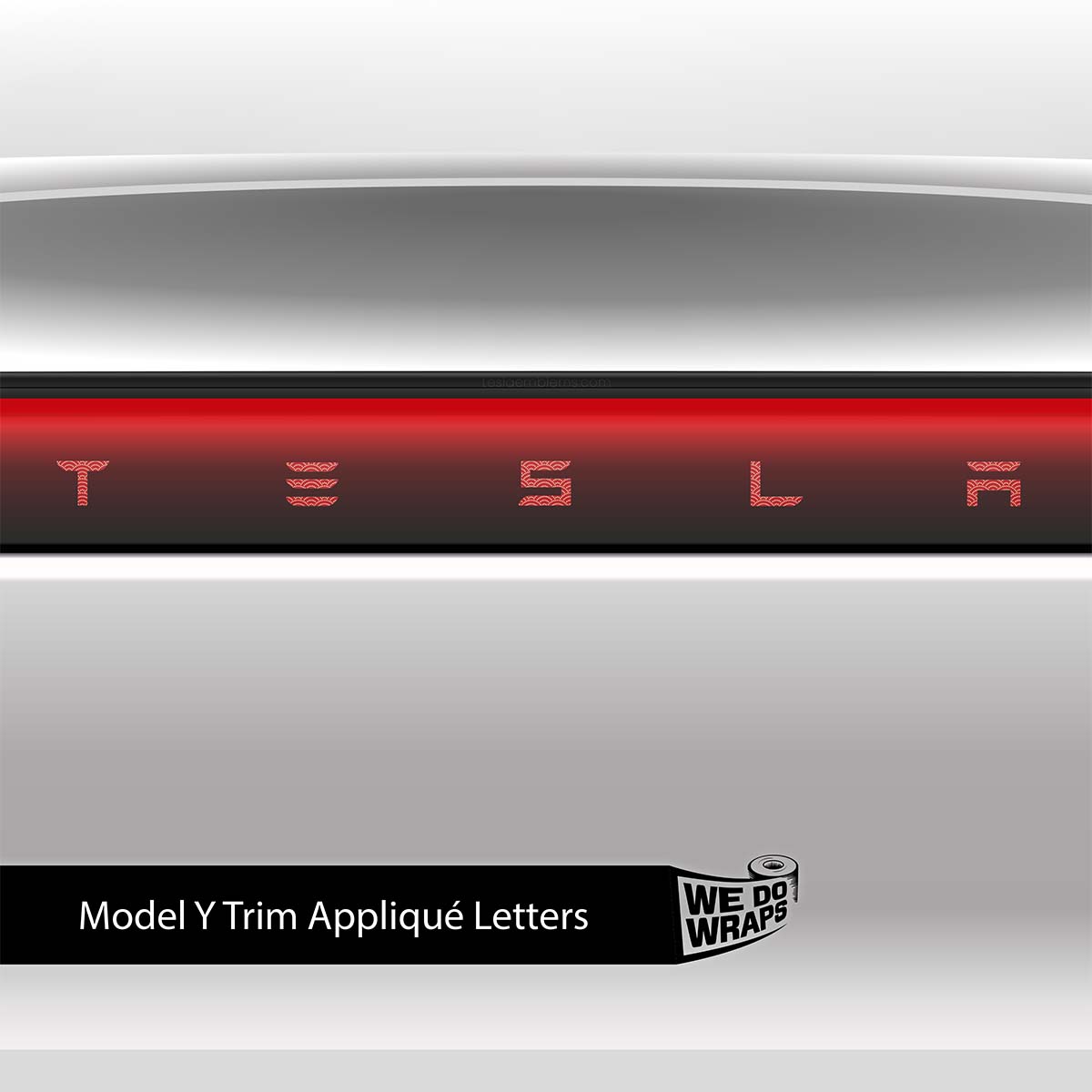 Radial Fan Tesla Emblem Decals (Front + Back) | Model Y
