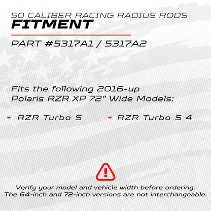 RZR Turbo S CNC Billet Radius Rods