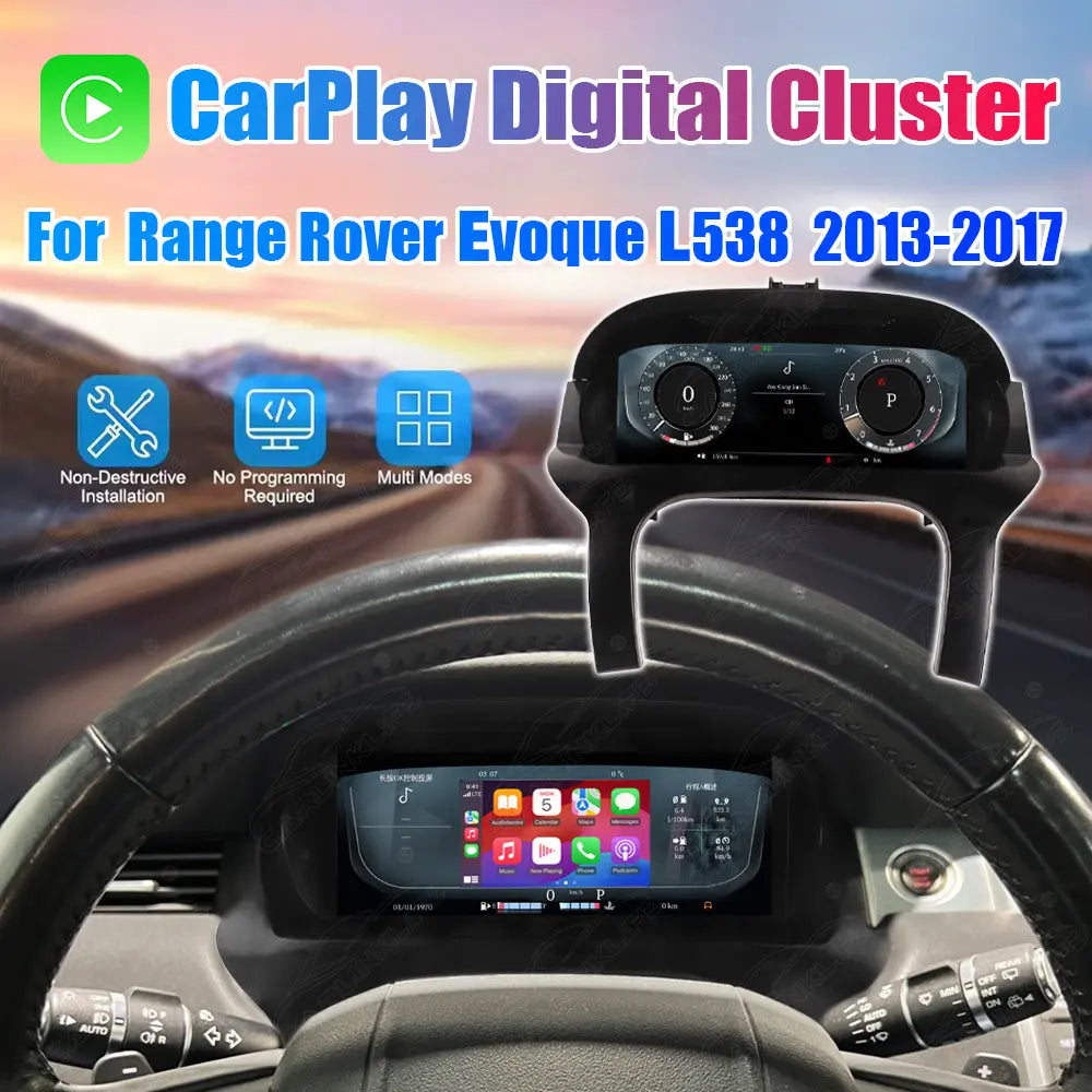 12.3" CarPlay LCD Digital Cluster For Range Rover Evoque L538 2012-2018 Linux Dashboard Gauge Cluster