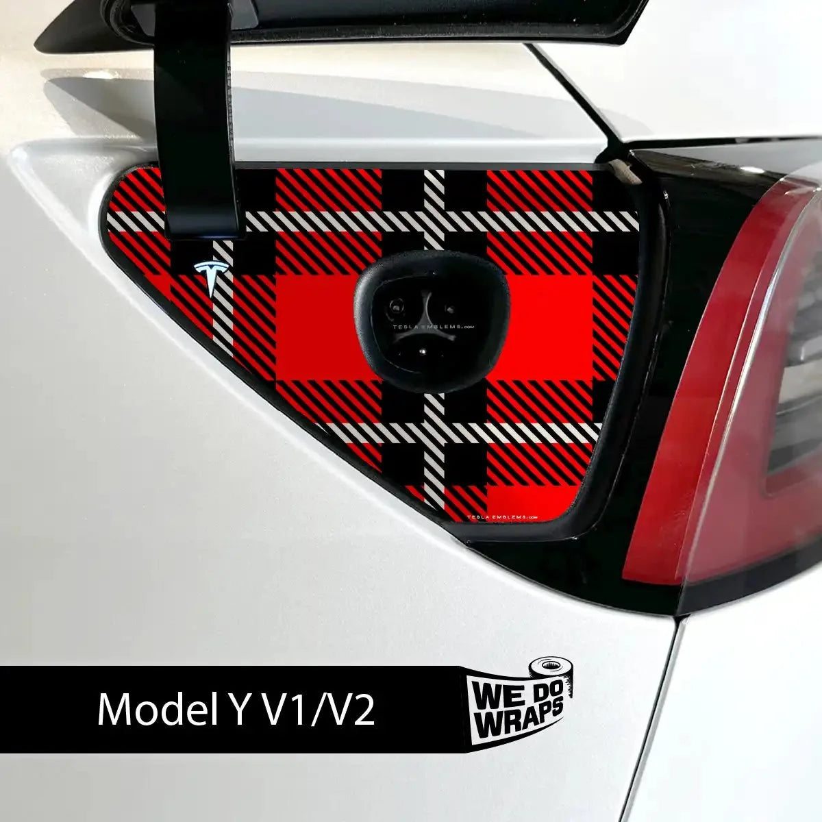 Tartan Plaid Tesla Charge Port Wrap | Model Y