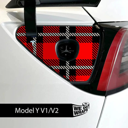 Tartan Plaid Tesla Charge Port Wrap | Model Y