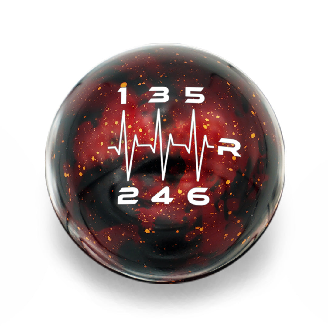Billetworkz Cosmic Space Shift Knob - 6 Speed Heartbeat Engraving for Honda