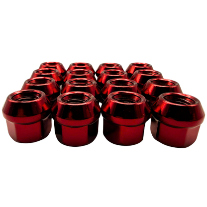 16 Pack M12x1.25 Open End Spline Colored ATV UTV Lug Nuts with Key