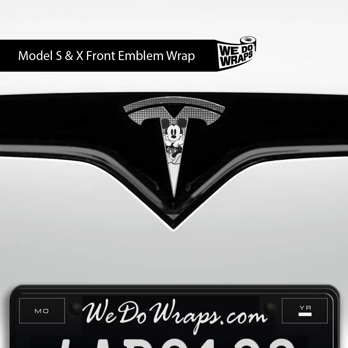 Retro Mouse Tesla Emblem Decals (Front + Back) | Model X