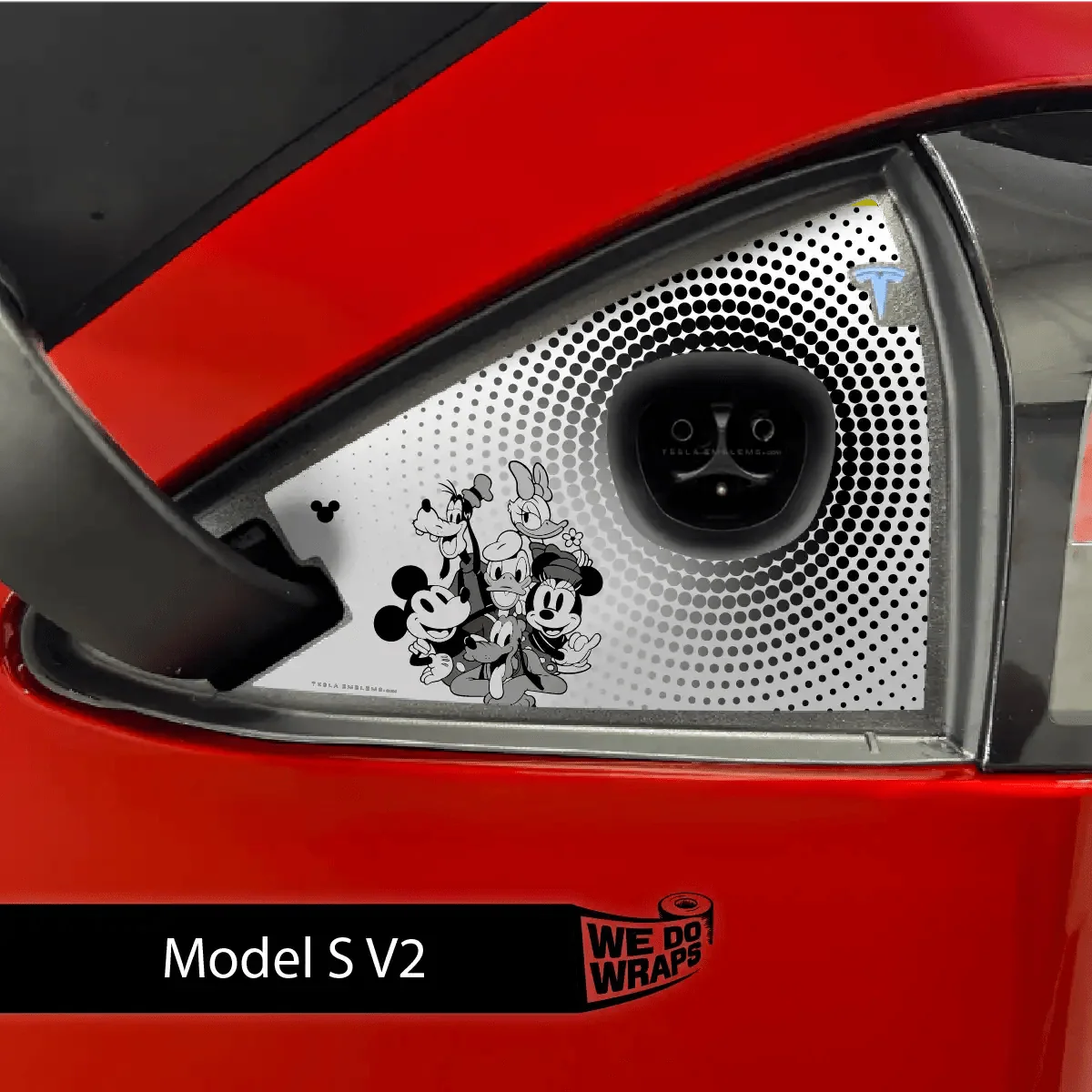 Retro Mouse Tesla Charge Port Wrap | Model S