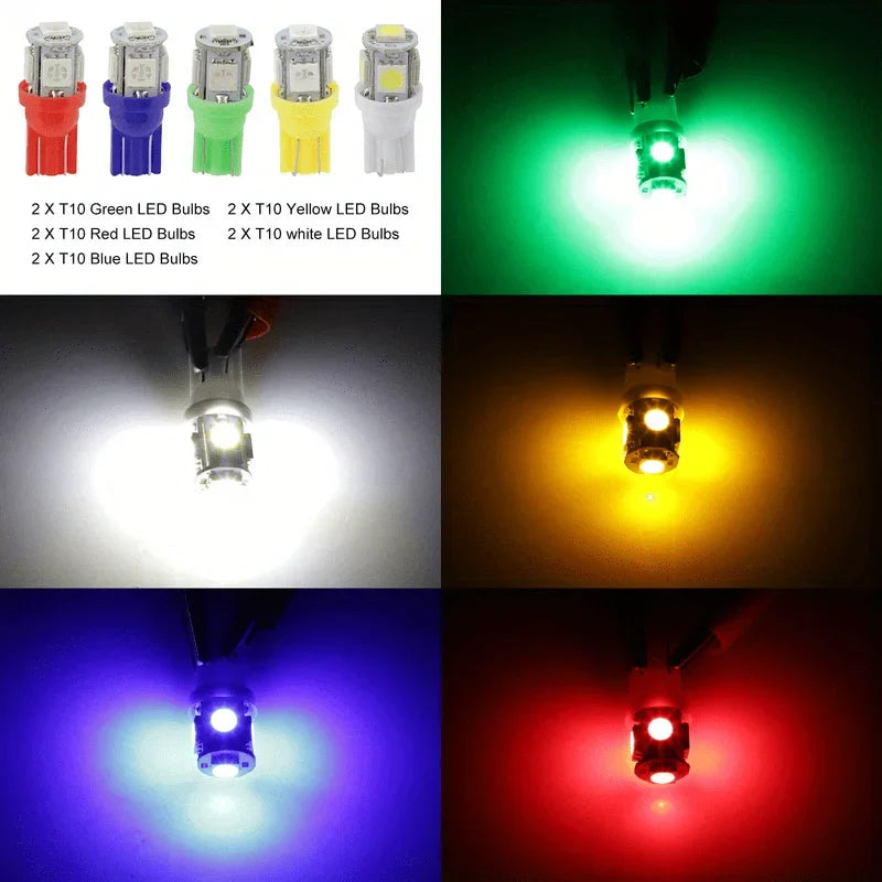 70pcs T5 T10 5050-SMD LED Speedometer Instrument Gauge Cluster Dash Light Bulbs