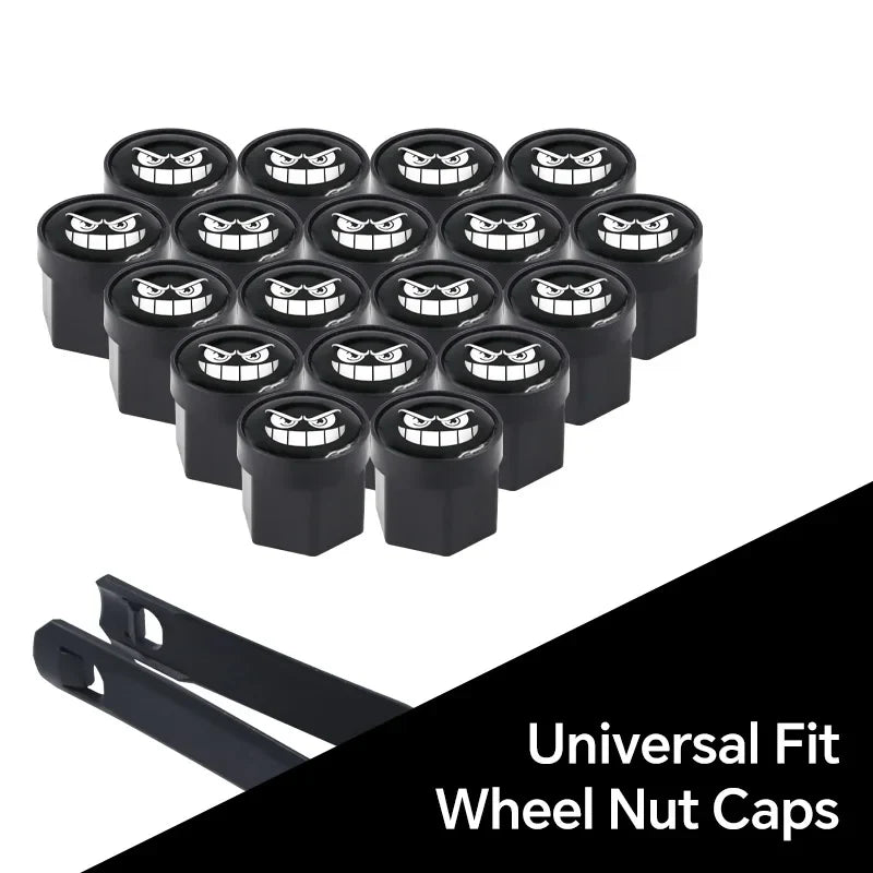 20Pcs Universal Black Car Wheel Hub Nut Protective Caps | ABS Rust Proof Waterproof Tire Nut Covers