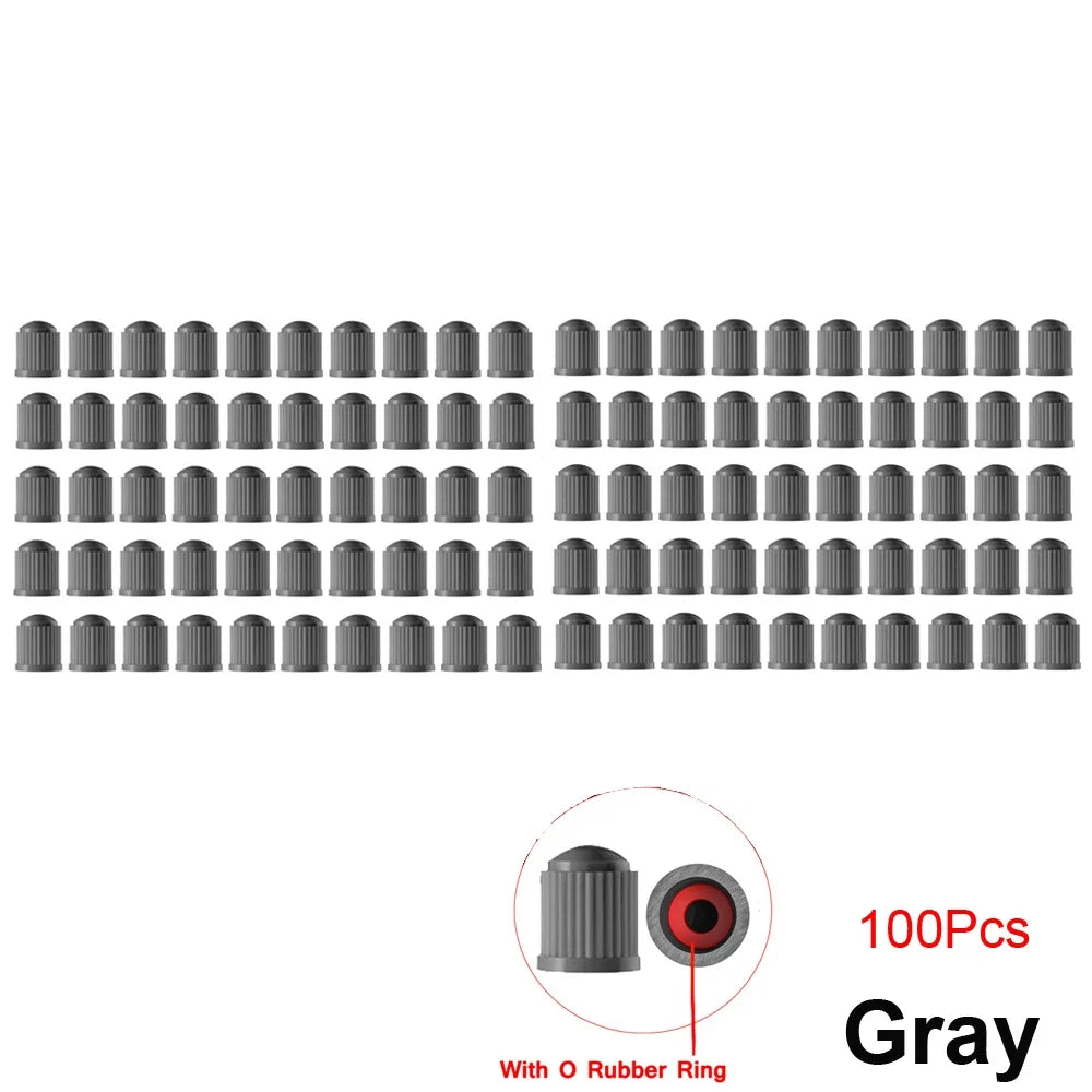 10/25/50/100Pcs Universal Plastic Tire Valve Caps for Cars, Trucks, Motorcycles, and Bicycles