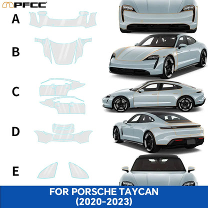 Precut PPF for Porsche Taycan (2020–2023) | 9-Mil TPU Paint Protection Film Clear Bra
