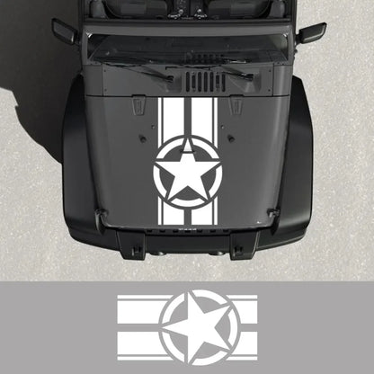 Jeep Hood Cover Decal – Pentagram Star Vinyl Sticker | Wrangler JK JL TJ, Renegade, Patriot, Trailhawk, Rubicon