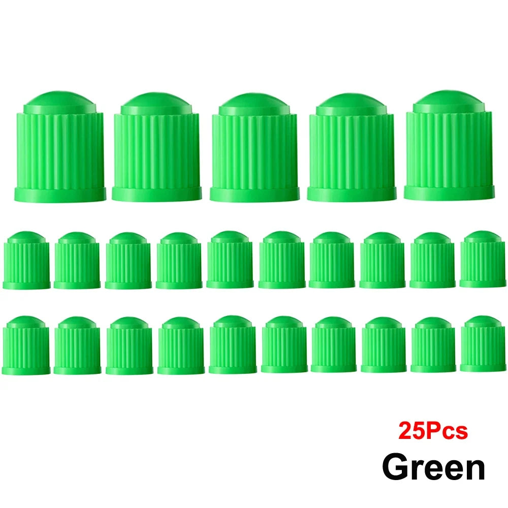 AUTCOAT Tire Stem Valve Caps | Universal Plastic Valve Covers for Cars, Trucks, Bikes