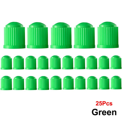 AUTCOAT Tire Stem Valve Caps | Universal Plastic Valve Covers for Cars, Trucks, Bikes