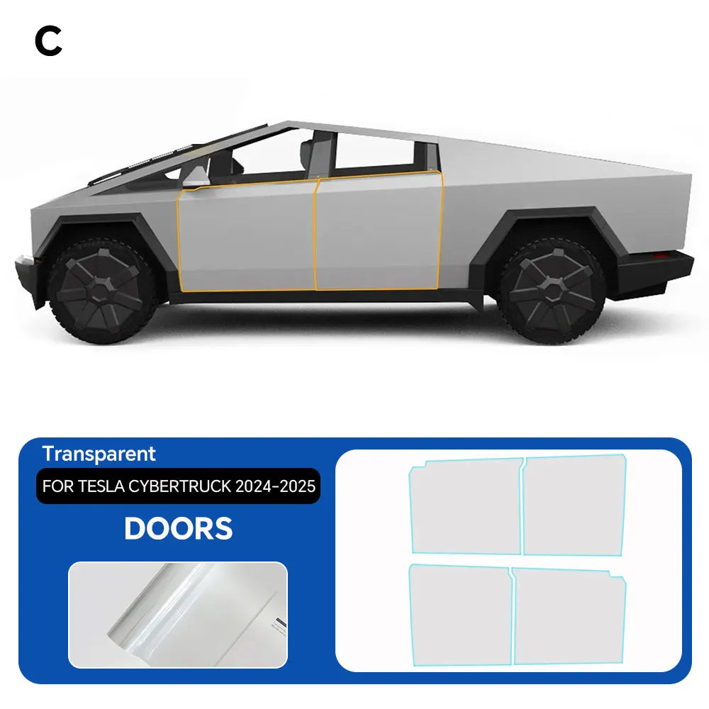 Precut Clear PPF for Tesla Cybertruck (2024–2026) | TPU Anti-Scratch Paint Protection Film