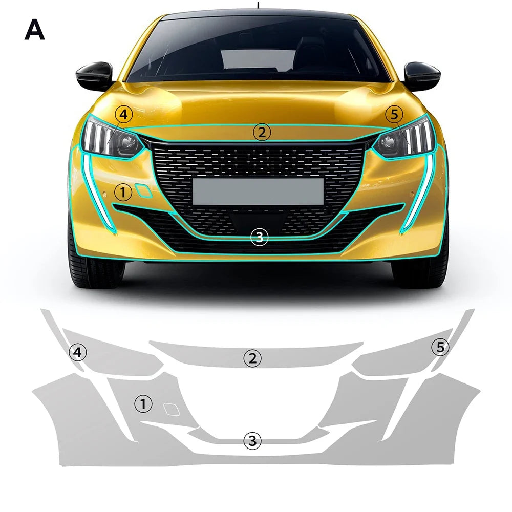 Precut PPF for Peugeot 208 (2019–2025) | TPU Paint Protection Film Clear Bra