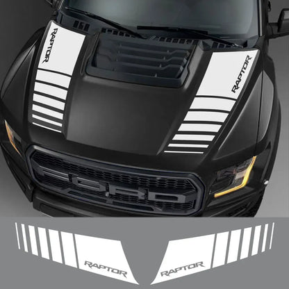 Ford Ranger Raptor & F-150 Hood Bonnet Decal Set – Vinyl Film Sticker (2 Pcs) | 2015–2020, 12 Finishes