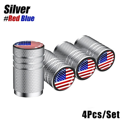 American Flag Tire Valve Caps | Aluminum Dustproof Stem Caps for Cars Trucks Motorcycles