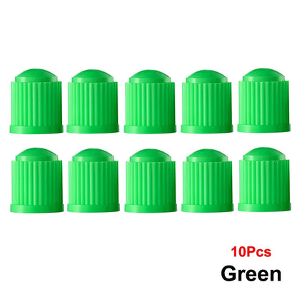 AUTCOAT Tire Stem Valve Caps | Universal Plastic Valve Covers for Cars, Trucks, Bikes