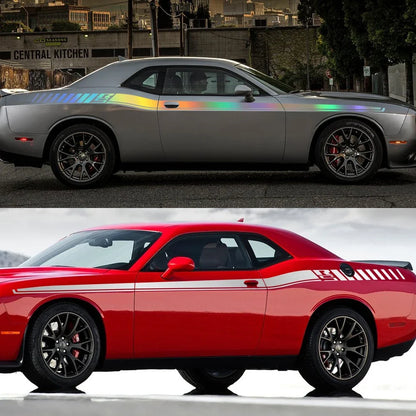Dodge Challenger Full-Length Waistline Accent Stripe Decal Kit (2 Pcs) – Body Side Vinyl Graphic | 2008–2023 RS | 8 Finishes