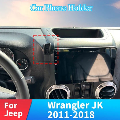 Phone Holder Base For Jeep Wrangler JK 2011-2018 Wireless Charging 360° Rotation