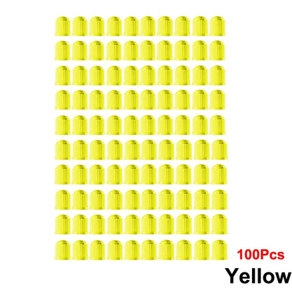 AUTCOAT Tire Stem Valve Caps | Universal Plastic Valve Covers for Cars, Trucks, Bikes
