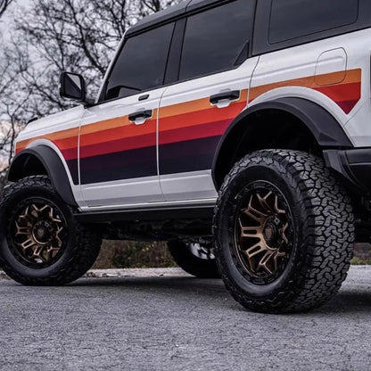 Retro Sunset Orange Waistline Stripe Decal for Ford Bronco | Custom Precut Vinyl Overlay