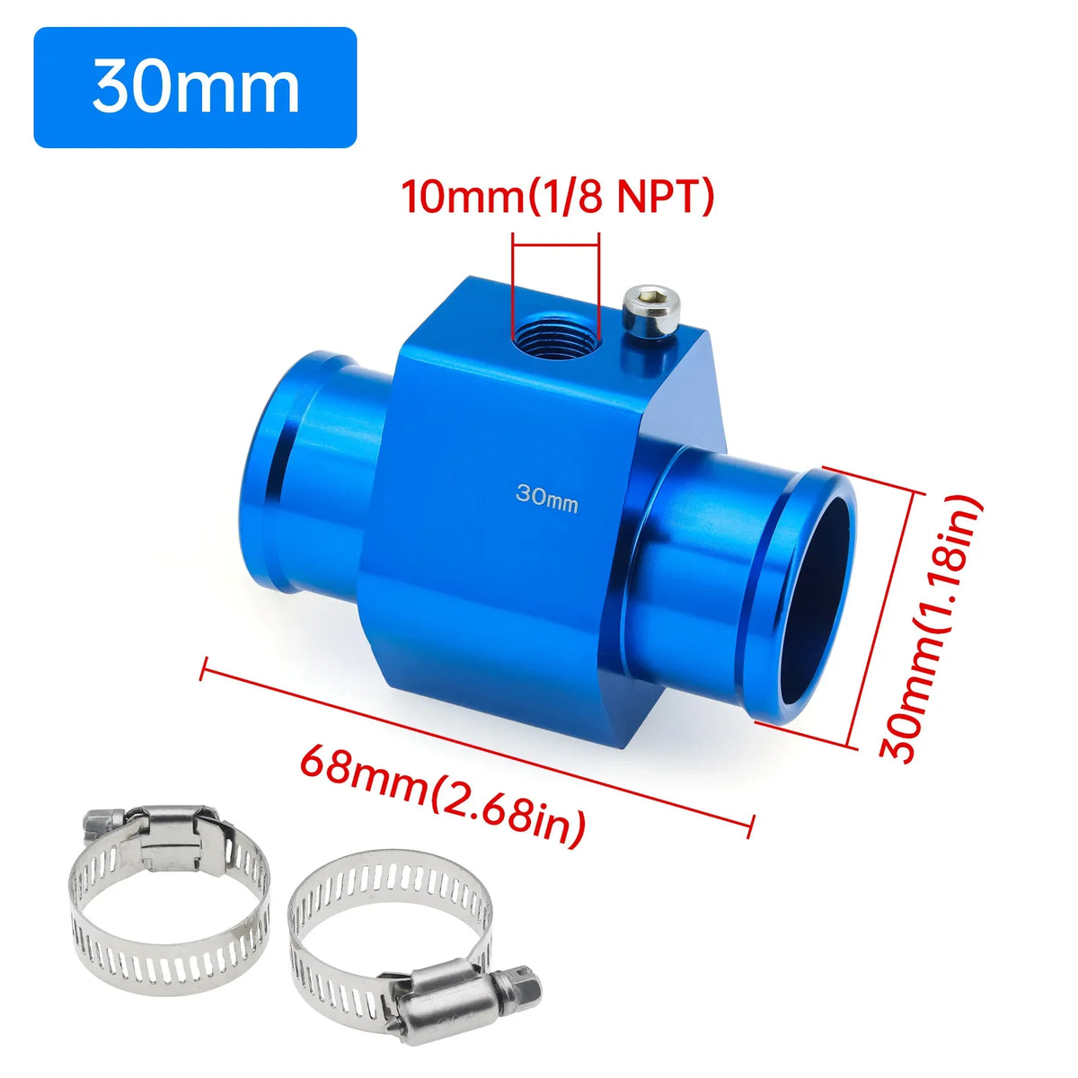 HD Universal Water Temperature Voltmeter Gauge | 2 in 1 Digital Car Gauge with Temp Sensor 10mm