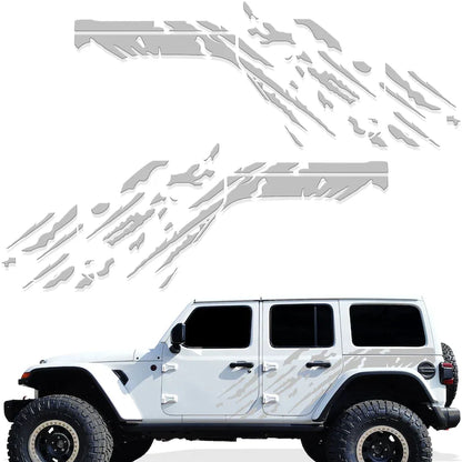 Jeep Wrangler JL 4-Door "Splash" Side Graphics Kit – 3M Vinyl Decal Wrap | 2018–2021 | Both Sides | 5 Colors