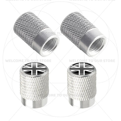 Aluminum Tire Valve Caps Sweden Union Jack Flag 4 Pcs