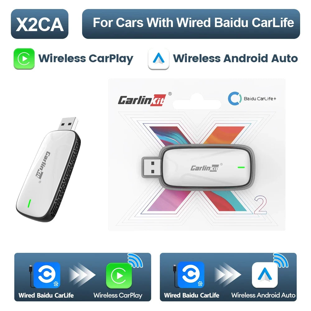 Wireless CarPlay Android Auto Adapter for Factory Wired CarLife
