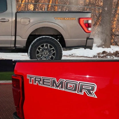 Off-Road Mountain Scratch Bedside Decal for Ford F-150 Tremor / Ranger / F-250 / F-350 | Orange Vinyl Pair