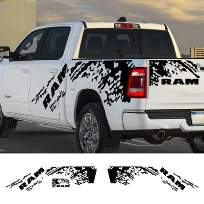 Splash Grunge Body Side Decal for Dodge RAM 1500 Rebel / RTX | 3-Piece Matte Vinyl Kit