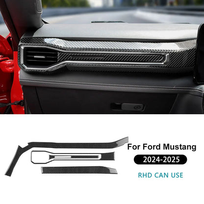 Real Soft Carbon Fiber Interior Trim for Ford Mustang GT / Dark Horse / EcoBoost (2024-2025)