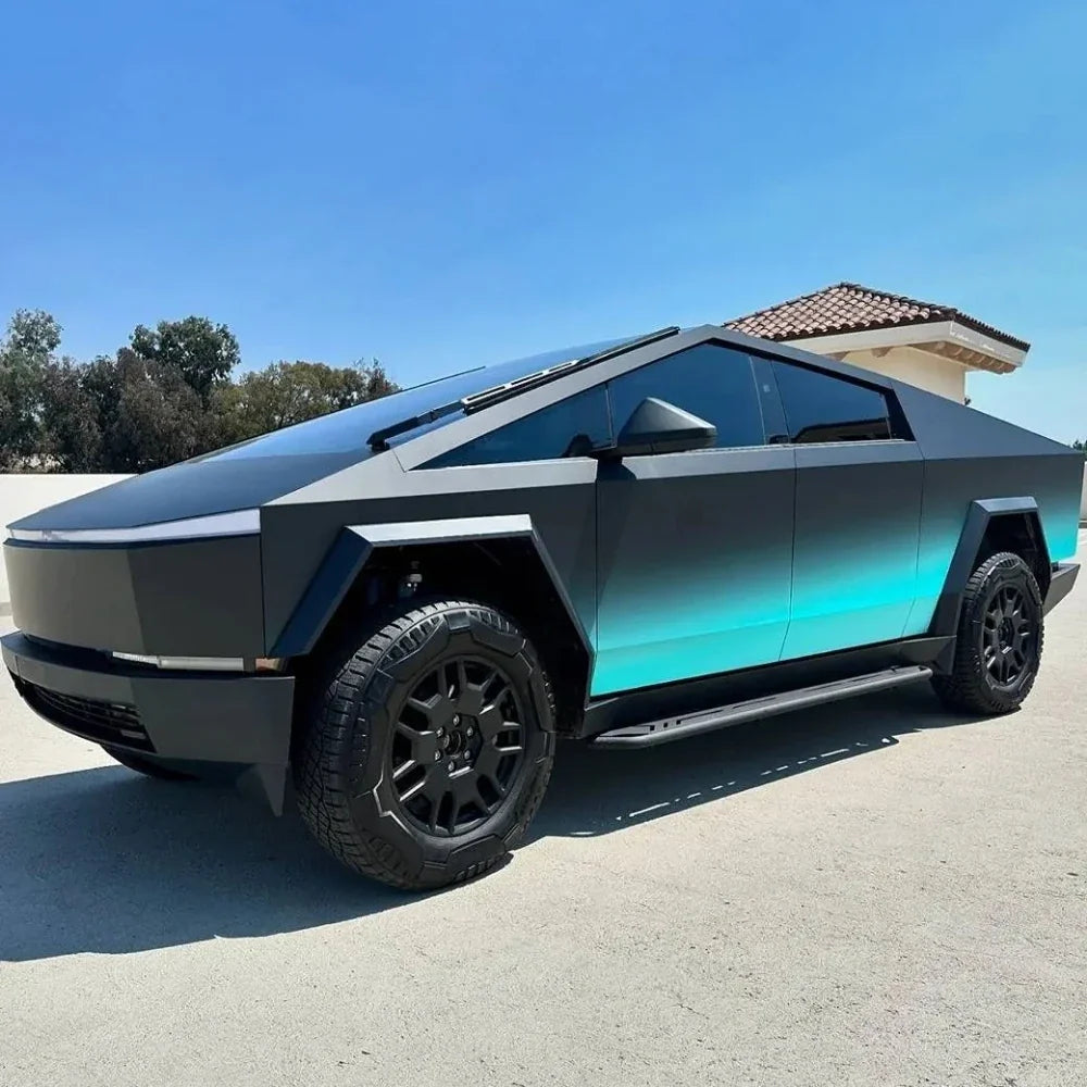 Precut Color Change PPF for Tesla Cybertruck (2024–2026) | DIY Black & Glacier Blue PET Film