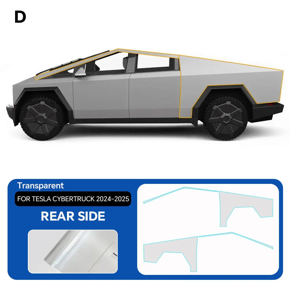 Precut Clear PPF for Tesla Cybertruck (2024–2026) | TPU Anti-Scratch Paint Protection Film