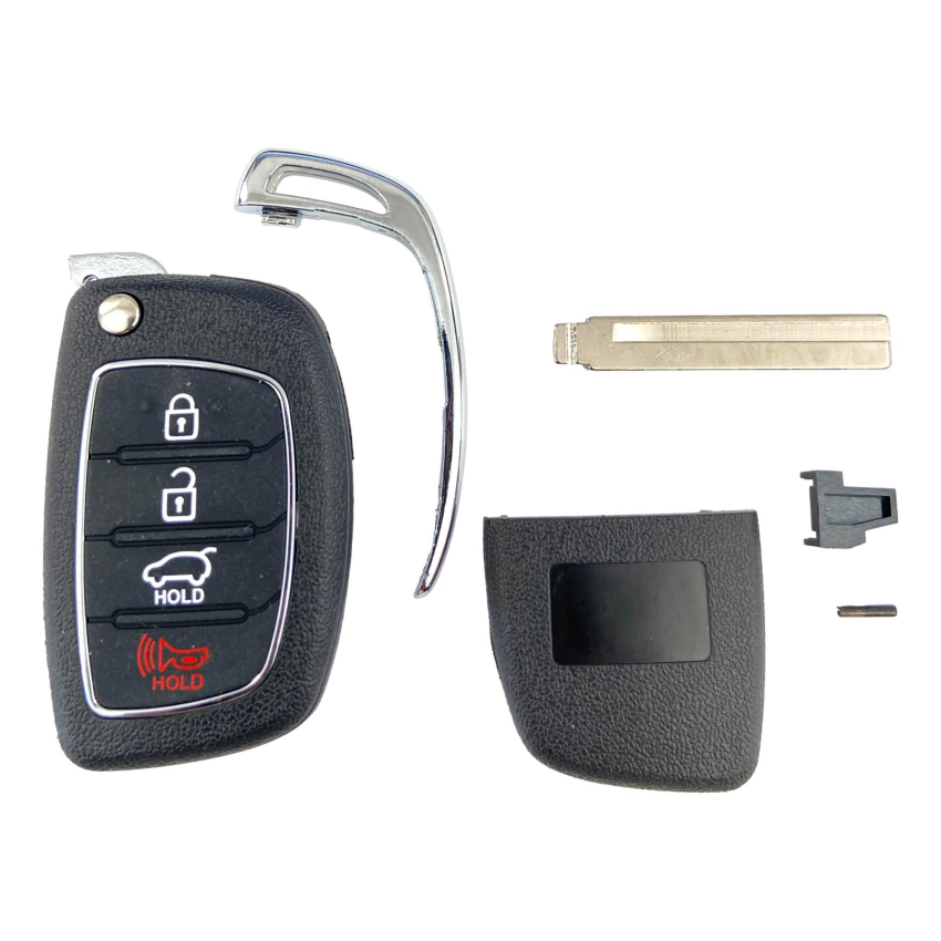 Hyundai Santa Fe 4 Button Flip Key Shell 2013-2016 w/ Hatch (HY18R)
