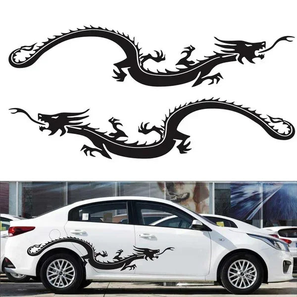Dodge Challenger Hellcat Vintage Running Cat Tribal Tattoo Door Decal – Vinyl Graphic | 7 Designs, Left / Right / Both Sides